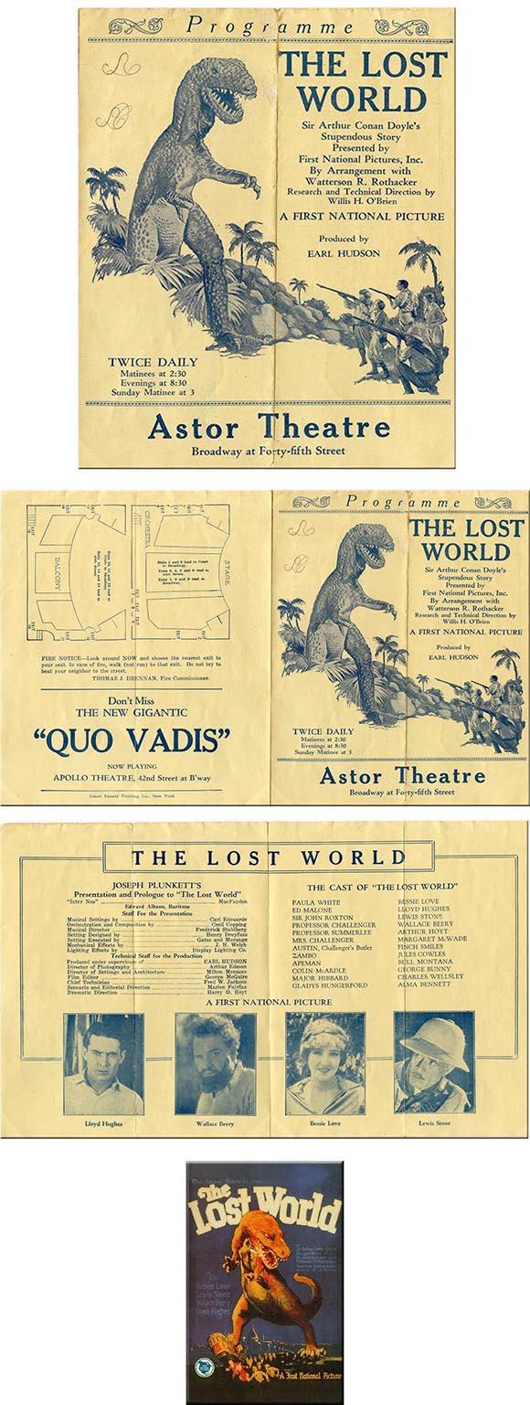 1926 The Lost World, A. Conan Doyle, Movie Premier Program